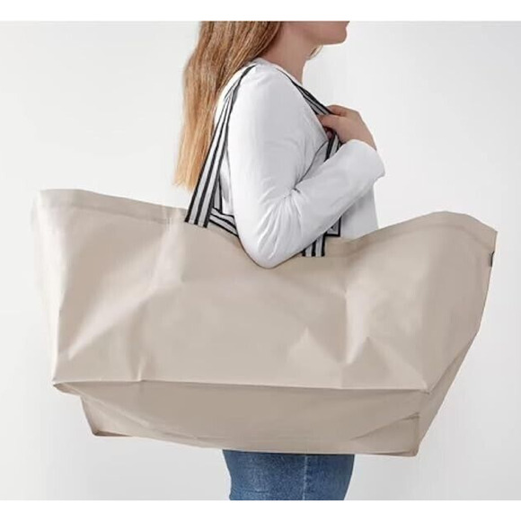 GÖRSNYGG Ikea Large Shopping Bag Tote Reusable Beige Laundry Storage NEW! STRONG - Picture 1 of 4